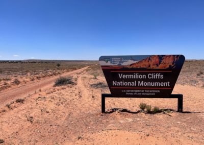 2022-06-19 USA Arizona Utah UTV tour Vermilion Cliffs National Monument sign landscape