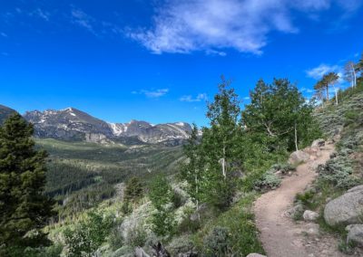 2022-06-23 USA Colorado Rocky Mountain National Park Bierstadt Lake Hike trail landscape mountains trees forest hike