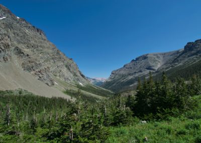 2022-07-17 USA Montana Glacier National Park Cracker Lake Hike valley mountains greens landscape nature