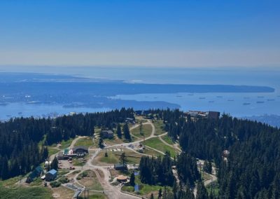 2022-08-24 Canada British Columbia Vancouver city mountains ocean Grouse Mountain lift gondola station landscape
