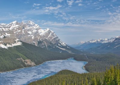 2019-05-28 Canada Alberta Banff National Park Icefields Parkway Promenade des Glaciers scenic road nature landscape mountains forest Peyto Lake frozen lake water