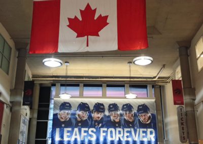 2022-10-05 Canada Ontario Toronto city urban building stadium hockey team Maple Leafs flag Canada