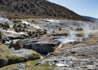 2022-11-12 South America Bolivia Altiplano high plain plateau Andean Plateau Andes Mountains Andean Mountain Range Sajama National Park hike Laguna de Altura geyser water steam