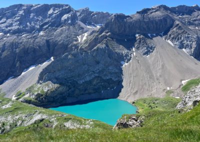 2023-07-14 Suisse Canton de Berne Oberland bernois Simmental Lenk randonnée circulaire Iffigenalp Iffighorn Iffigsee nature paysage montagnes sentier de randonnée lac couleur bleu turquoise eau
