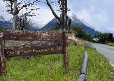 2022-12-06 Argentine Patagonie El Calafate Parc National Los Glaciares Parque Nacional Glacier Perito Moreno Glaciar panneau d'entrée