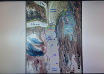 2022-12-11 Argentine Patagonie El Calafate Parc National Los Glaciares Parque Nacional excursion en bateau lac Lago Argentino Glacier Upsala recul des glaciers fonte des glaciers carte